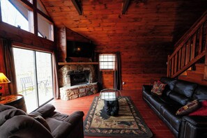 Smart TV, fireplace, video games, DVD player