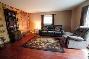 Smart TV, fireplace, video games, DVD player