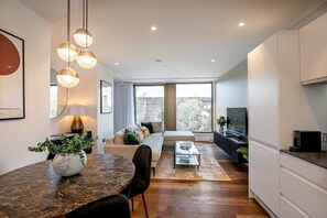 LCD TV - Tower View @ Ryedale House -  a premium stay that sleeps 4 guests  in 2 bedrooms (York)