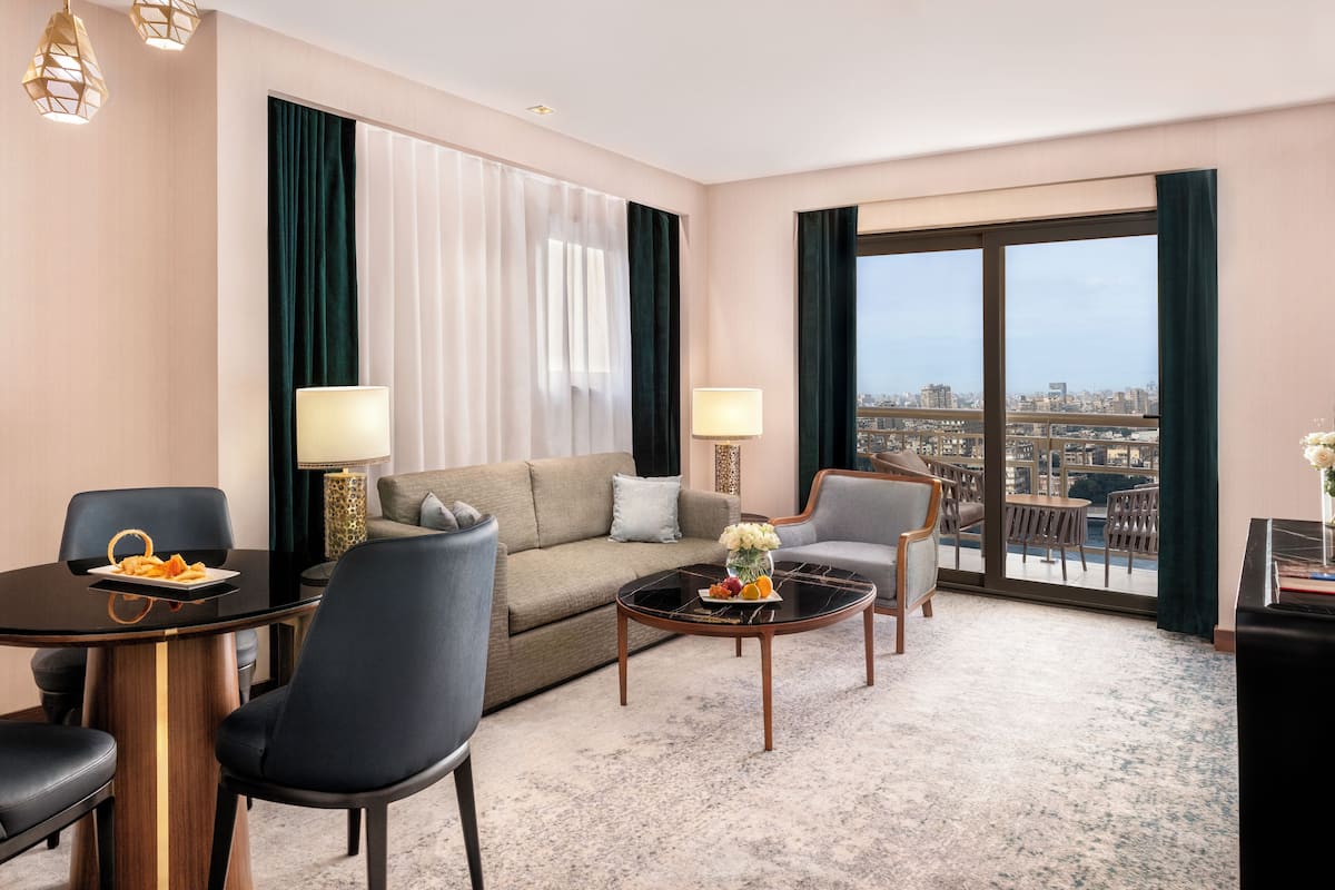 Prestige Suite, 1 King Bed, Nile View, Club Millesime Access | Living area