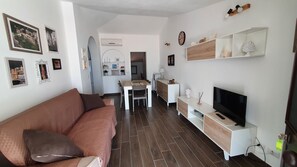 Apartment, 3 Bedrooms, Smoking, Patio | Living room - Apartment in Villa a Stone's Throw From the sea Up (Avola)