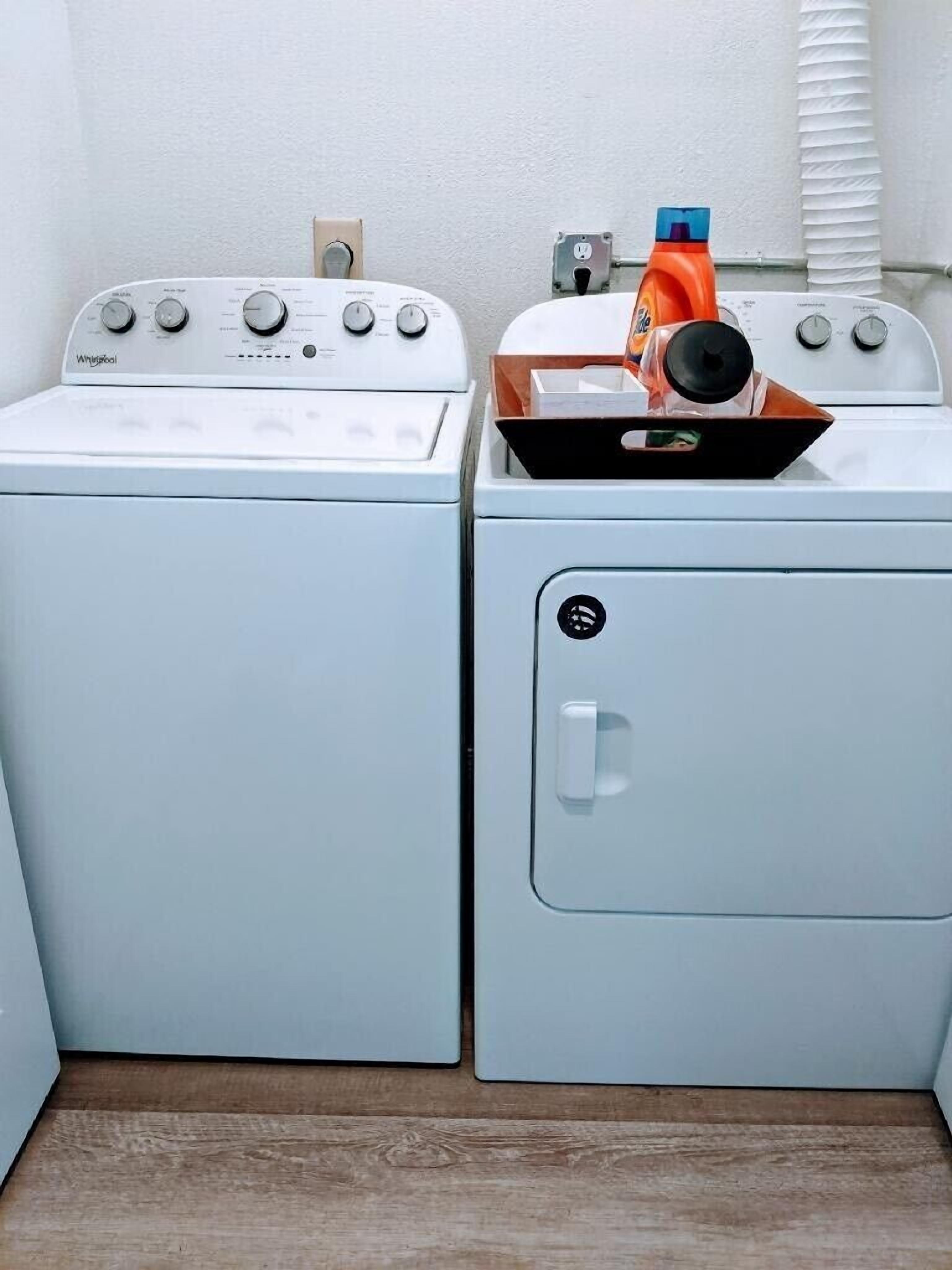 Full size washer and dryer.
