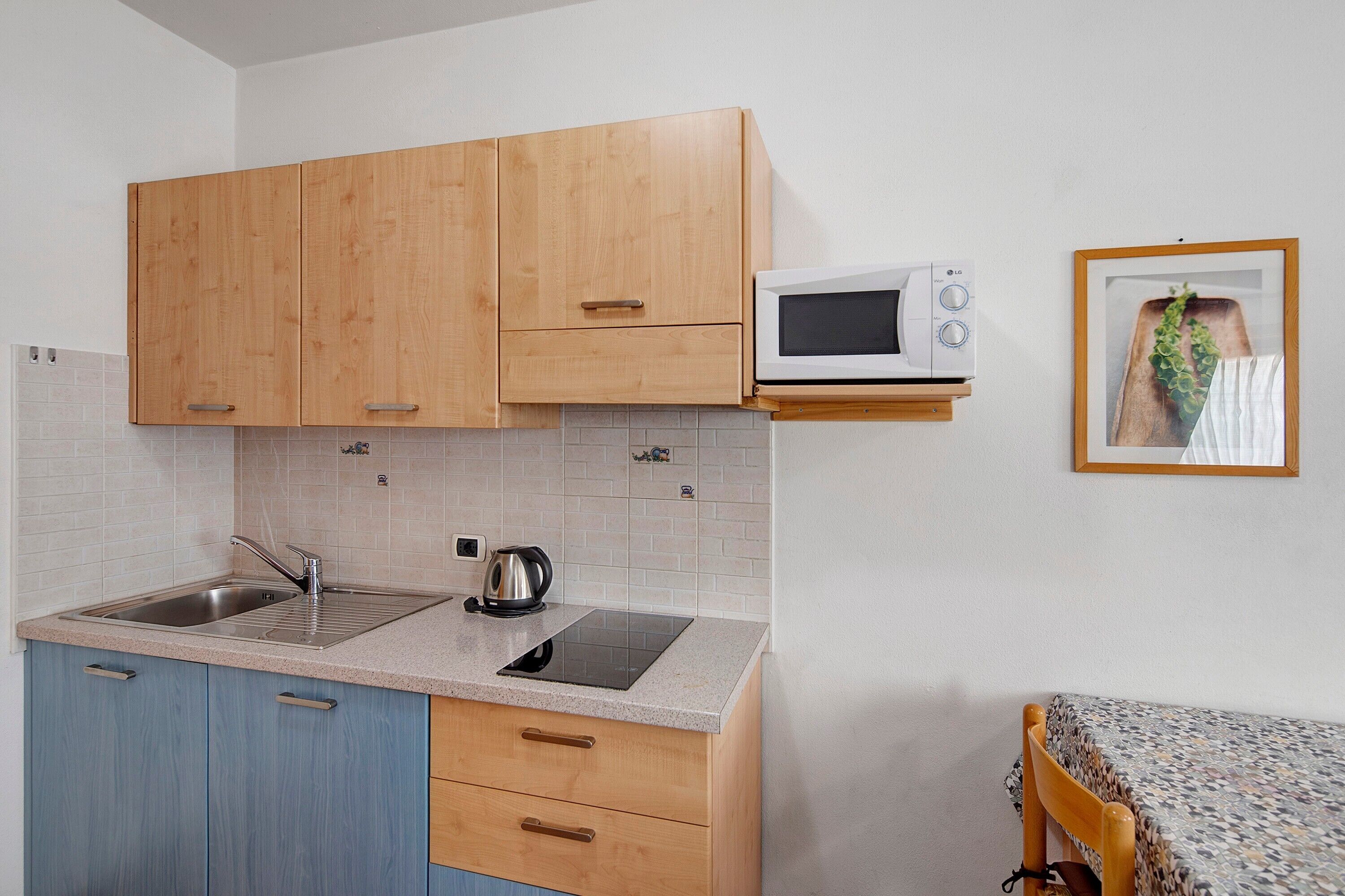 Réfrigérateur, micro-ondes, plaque de cuisson, bouilloire électrique