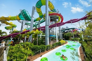 A heated pool - Accessible Ground Floor Little Harbor Room | 2 Queen Beds | Kitchenette | Resort Access | Sleeps 4 (Ruskin)