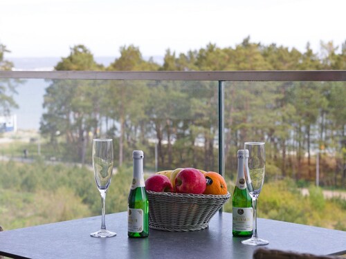 1-Raum-Ferienwohnung mit Meerblick, 1 Schlafzimmer und Balkon