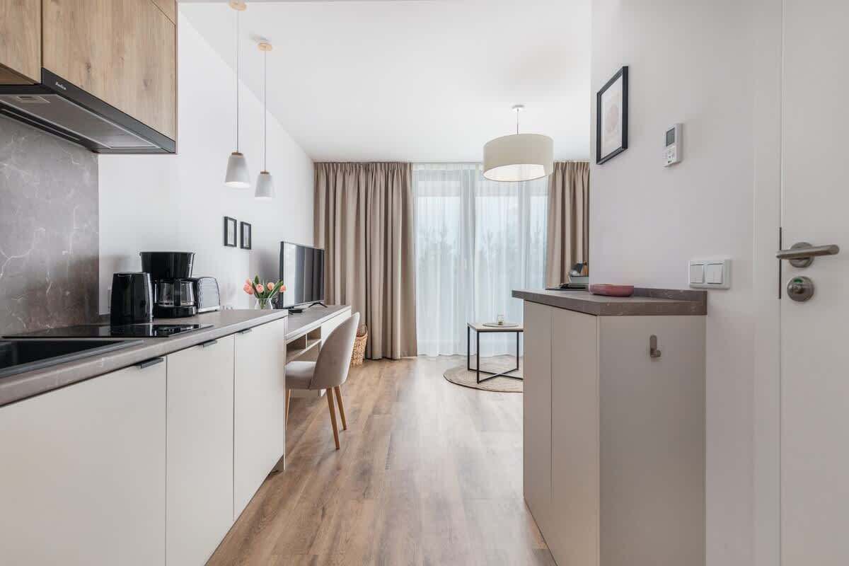 Kühlschrank, Mikrowelle, Herdplatte, Geschirrspüler