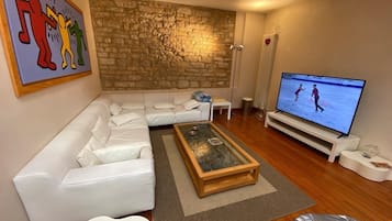 Smart TV y chimenea