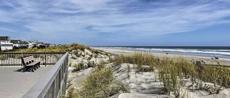 Beach nearby, sun loungers
