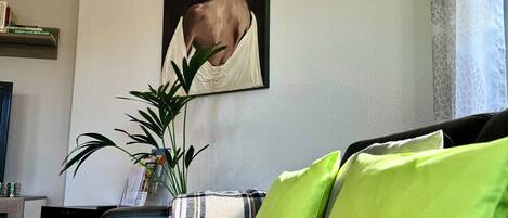 Smart TV, books, music library, stereo