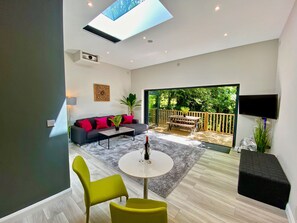 Smart TV, video games, DVD player, video library