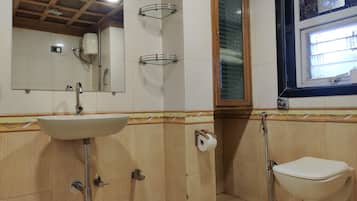 Shower, soap, toilet paper