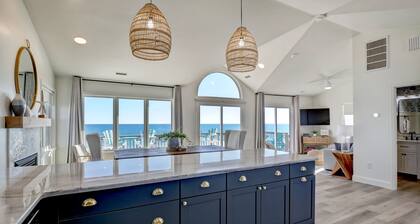 Remodeled Oceanfront w/ Hot Tub, 2 Decks, Walk to Surf City Pier, Pet-Friendly