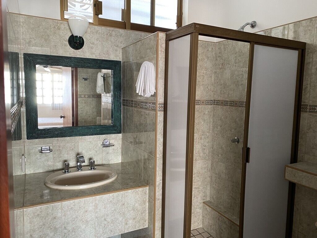 traditional double room | bathroom | shower, towels