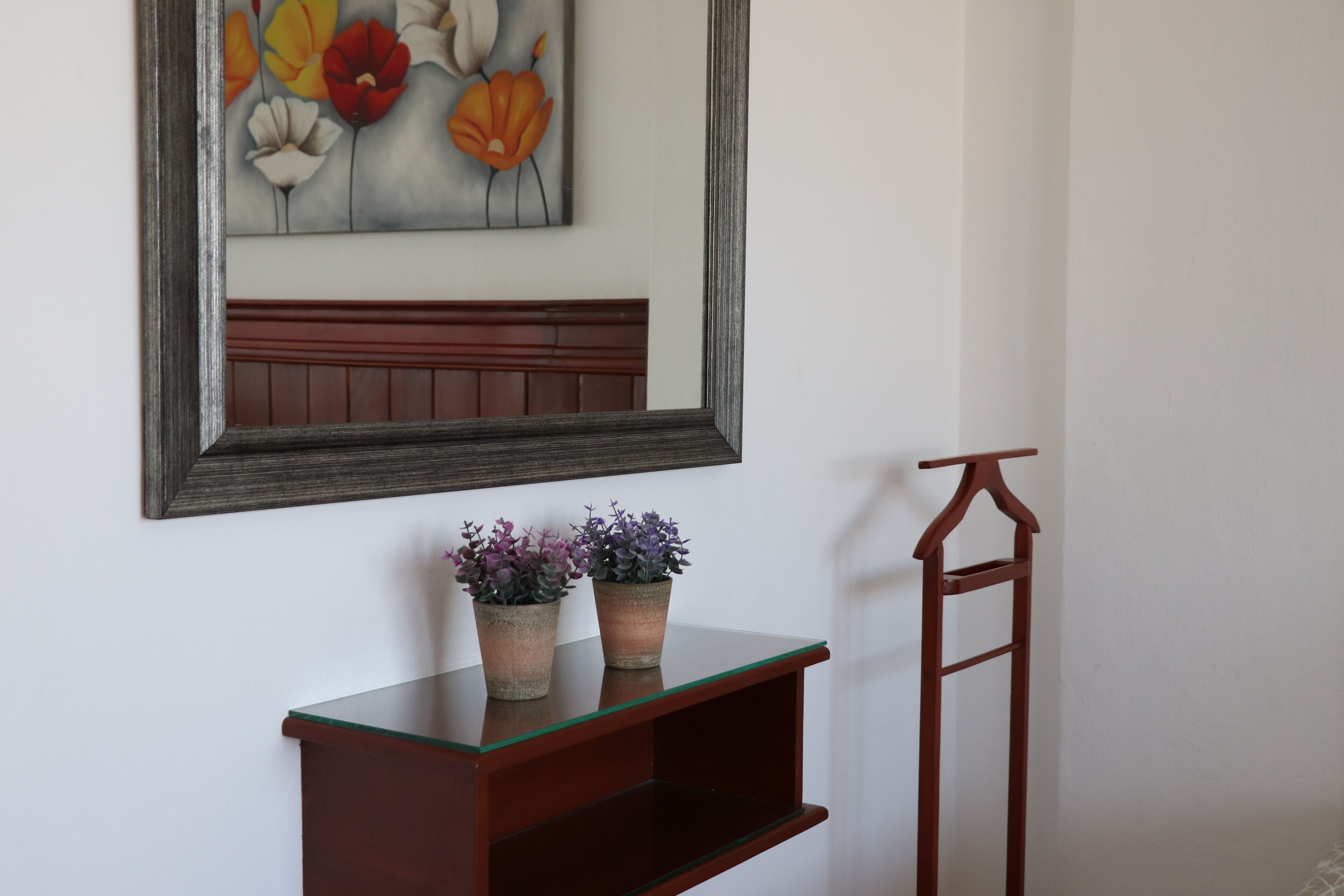 basic room, 2 double beds | 1 bedroom, in-room safe, desk, laptop workspace