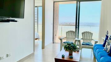 Basic Apartment | Living room | 32-inch flat-screen TV with cable channels, TV