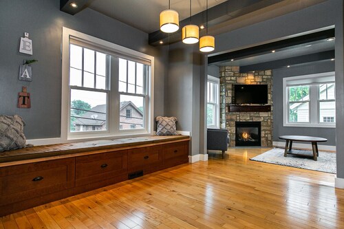 Modern home in historic neighborhood with lower level game room by Loras College