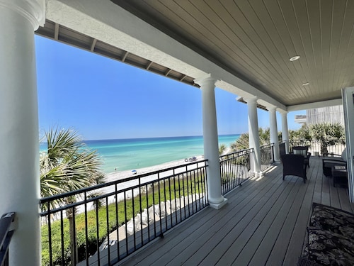 Largest gulf front deck on 30a! Walk to Seaside! 6kings! Bikes!