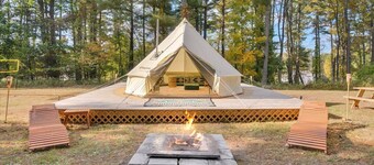 Stone Cabin Indoor Heated POOL W TENT + Firepit