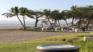 A beachside resort with palm trees, lounge chairs, and a fire pit. -  Vidanta Nuevo Vallarta! (Nuevo Vallarta)
