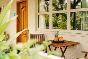 Outdoor dining - Villa RUA lower floor of colonial style villa set in tropical gardens with pool (Rarotonga)