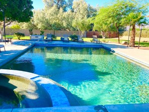 Outdoor pool, a heated pool