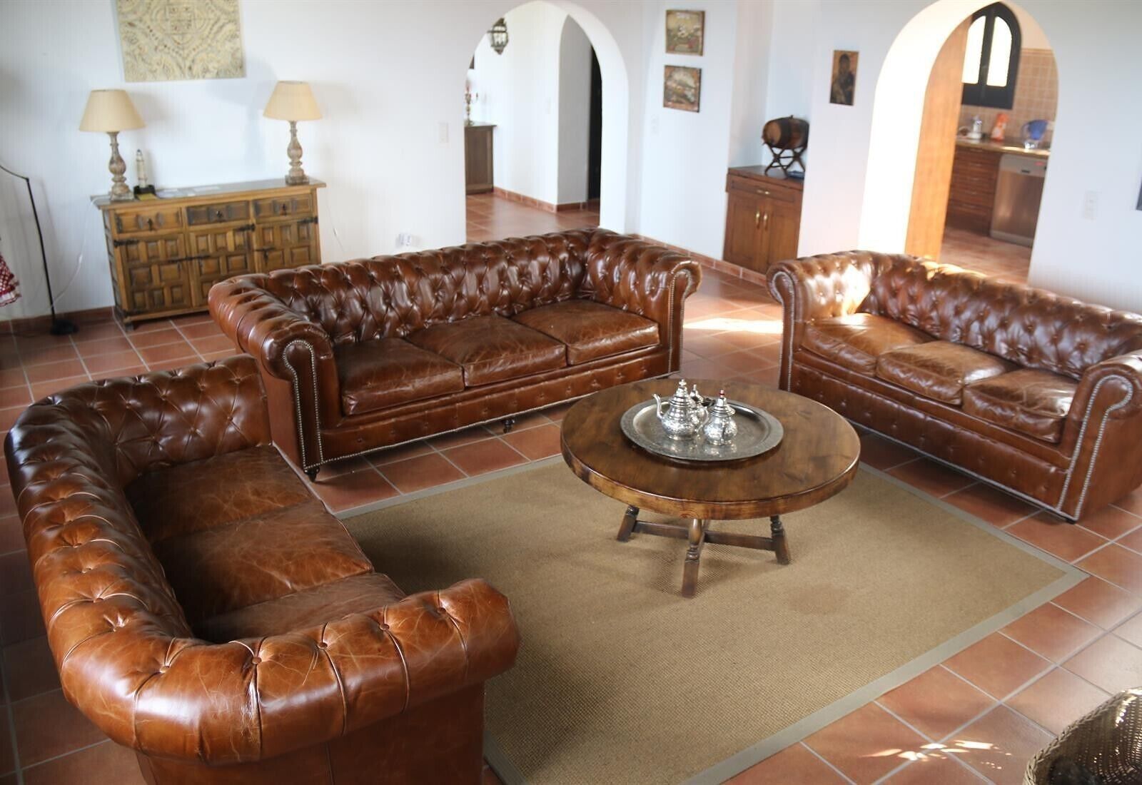 Chimenea, mesa de ping pong