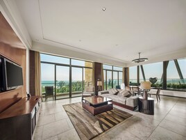 Premium bedding, down duvets, pillow-top beds, free minibar