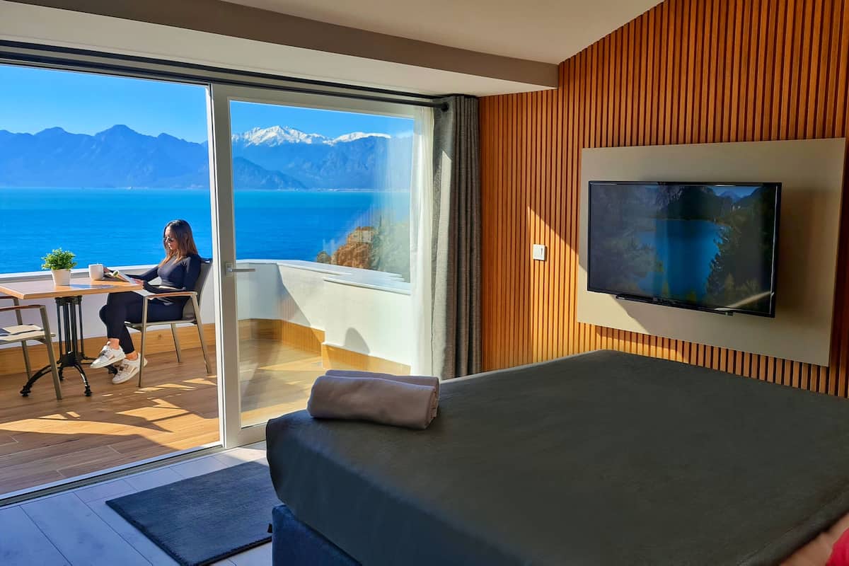Chambre Double, terrasse, vue mer