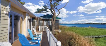 Heron's Cove on Salt Meadow | Bayfront Views, Dock, King Suites, Fireplace + Pet Friendly