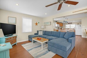 TV - Shell Cottage | East Side Assateague Channel Views w/ Decks, Outdoor Shower, Boat Parking & Pets (Chincoteague Island)