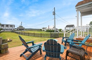 Terrace/patio - Shell Cottage | East Side Assateague Channel Views w/ Decks, Outdoor Shower, Boat Parking & Pets (Chincoteague Island)