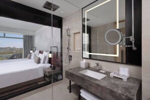 Memory-foam beds, minibar, in-room safe, desk