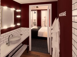 办公桌、笔记本电脑工作区、遮光窗帘、隔音