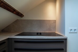 Kühlschrank, Mikrowelle, Herdplatte, Geschirrspüler