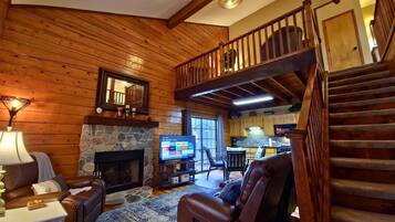 Smart TV, fireplace, DVD player