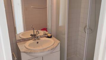 Shower, soap, toilet paper