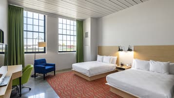 Kamer, 2 queensize bedden, uitzicht op rivier | Hypoallergeen beddengoed, pillowtop-bedden, individueel gedecoreerd