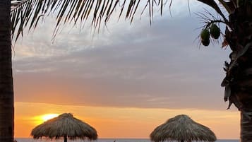 On the beach, white sand, beach bar