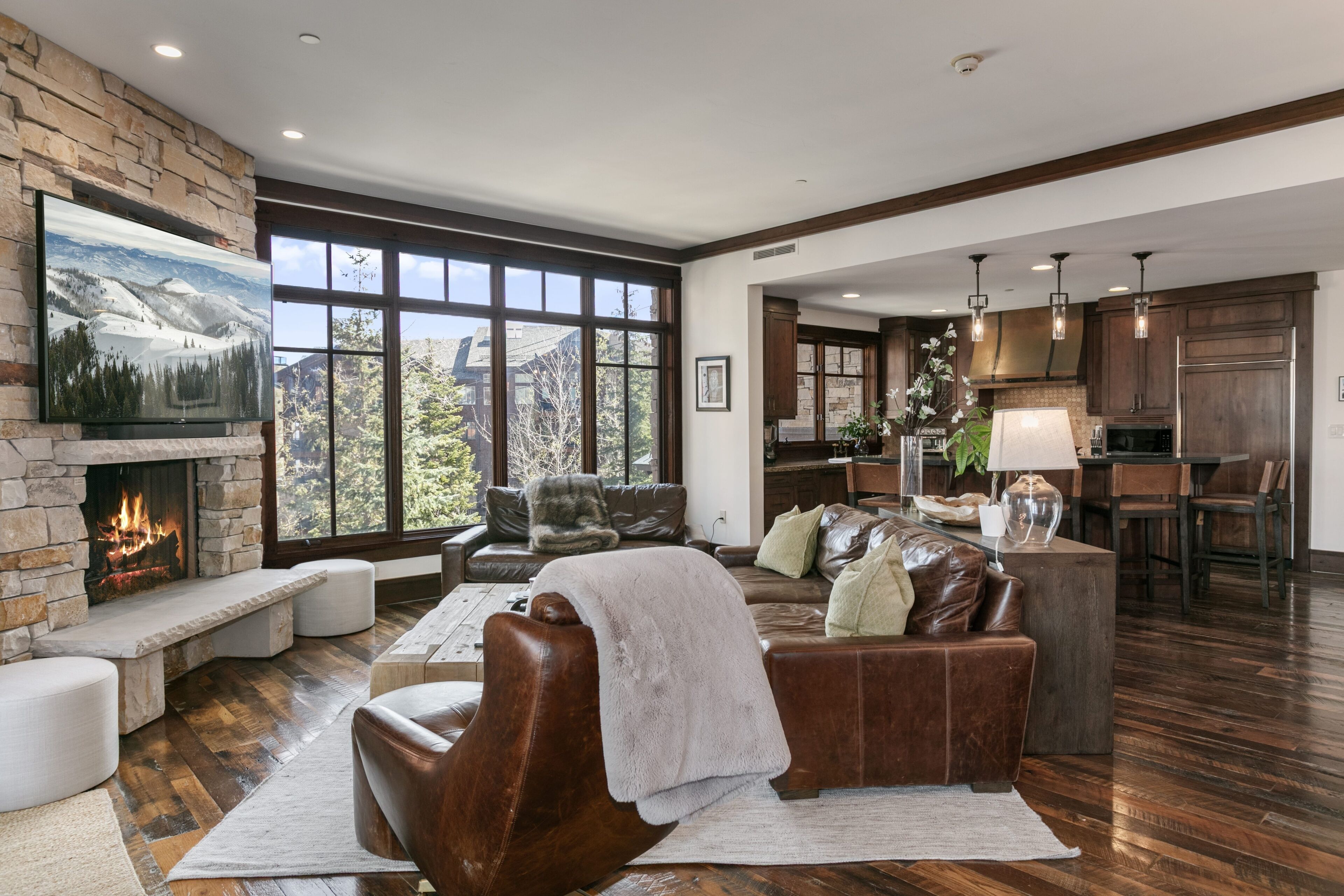 Smart TV, fireplace