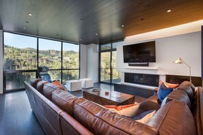 Télévision, cheminée