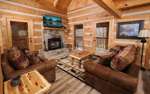 TV, caminetto, lettore DVD