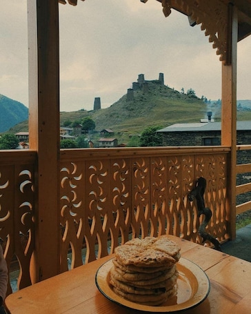 Property grounds. Hotel/Guesthouse in Caucasus mountains