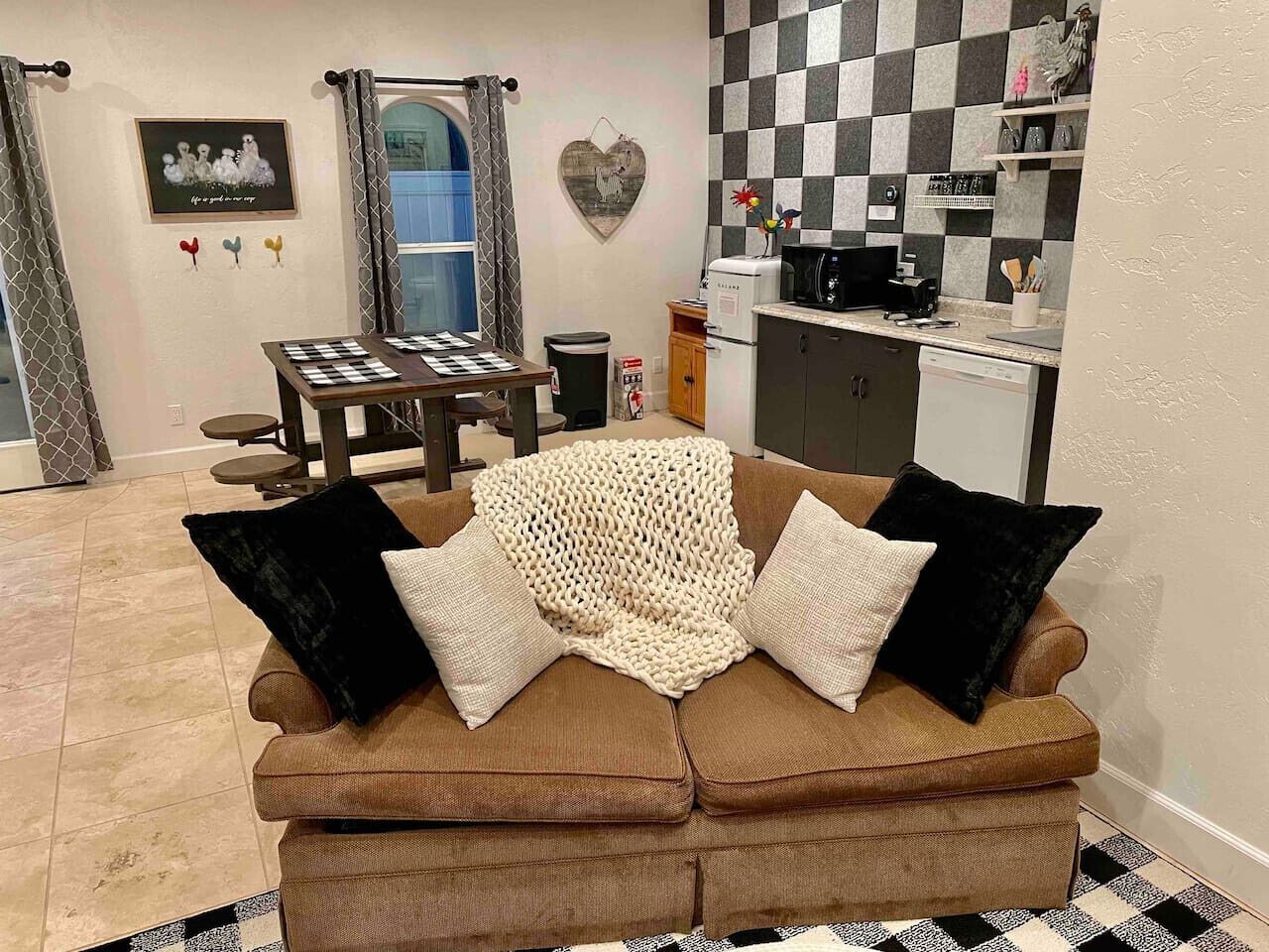 TV, foosball, offices