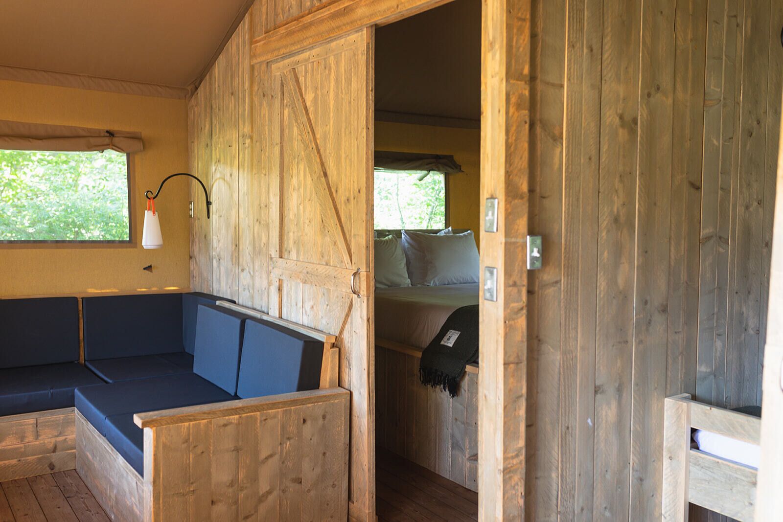 tent | living area | books