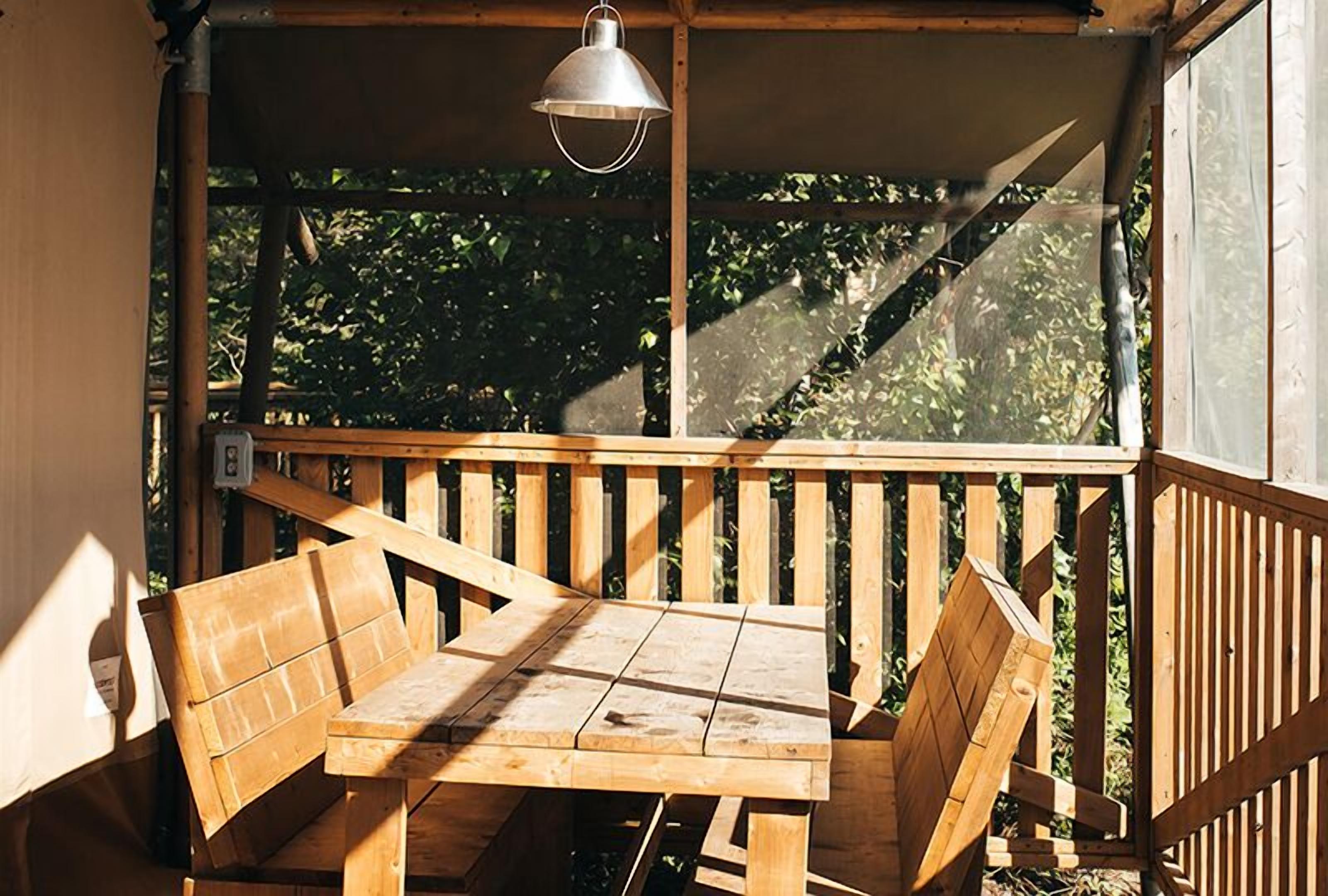 tent | living area | books