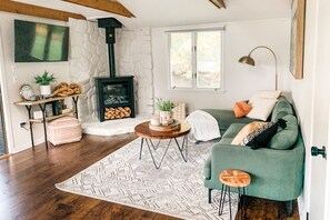 TV, fireplace - Port Bay Modern Lake House (Huron)