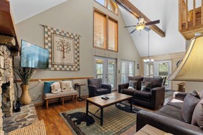 Smart TV, fireplace, video games