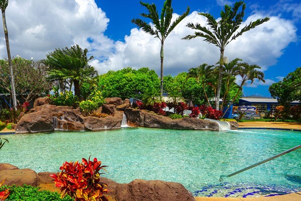 Pool - Luxe retreat with hot tub and pool access, private W/D, grill, AC, & gas range (Koloa)