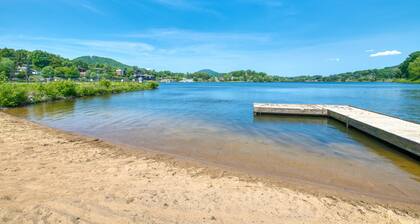 Ground floor condo with water views, central AC, fireplace, patio, & WiFi