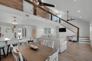 Ground floor showing open access from Living room to kitchen and Dining Area